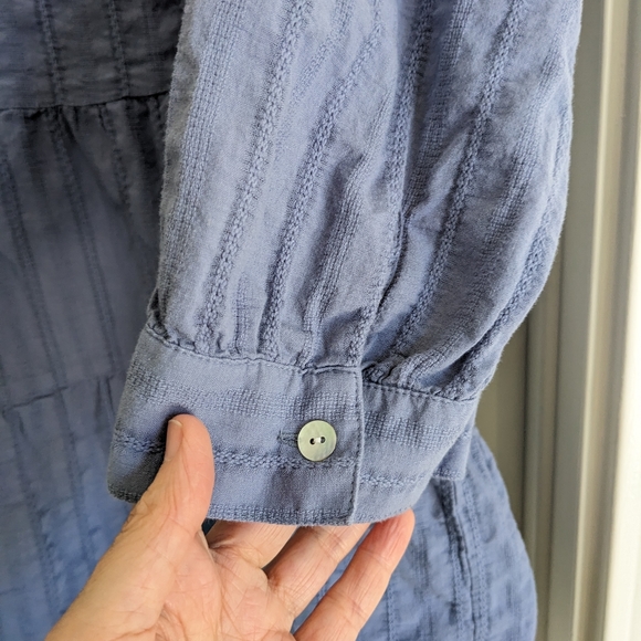 J. Jill| Light Blue, Tiered Long Sleeve Blouse, Size Large - Picture 6 of 7